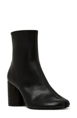 スティーブ マデン レディース シューズ ブーツ・レインブーツ Steve Madden Caro Splitoe Bootie Black Leather ブラックのサムネイル