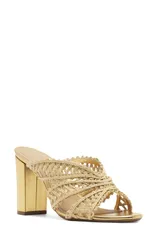 アレッツォ レディース シューズ サンダル ヒール Arezzo Ciara Block Heel Sandal Natural Gold ゴールドのサムネイル