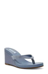 スティーブ マデン レディース シューズ ヒール サンダル Steve Madden Playing Wedge Sandal Women LIGHT BLUE SUEDE ブルーのサムネイル