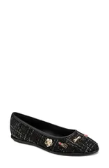 カール ラガーフェルド レディース シューズ パンプス ツイード KARLAGERFELD PARIS Vadelle Tweed Ballet Flat Women BLACK ブラックのサムネイル