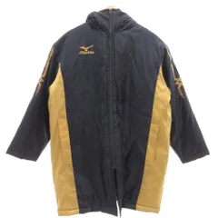 ミズノ MIZUNO ベンチコート M 中綿 フード ロゴ ロング丈 紺 ネイビー /NU ■GY66のサムネイル