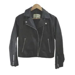 レイビームス Ray Beams ライダースジャケット 上着 0 黒 ブラック レザー 長袖 ダブルブレスト ラペルカラー /NP ■GY65のサムネイル