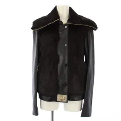 ジバンシィ GIVENCHY ラビットファージャケット レザー切替 アウター 38 黒 /KHのサムネイル
