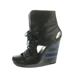 ワイスリー Y-3 ヨウジヤマモト CUTOUT WEDGE BOOTS カットアウトウェッジ ショートブーツ ウェッジソール レザー 23.0cm 黒 /MI ■GY03のサムネイル