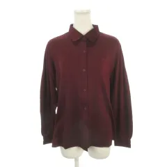 ピエールカルダン Pierre Cardin TRICOTS シャツ ウール LL 赤 ボルドー 長袖 レギュラーカラー ストレッチ /AH26 ■ECB001のサムネイル
