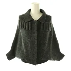 ルイヴィトン LOUIS VUITTON ウールカシミヤフリルニットポンチョ カーディガン S ダークグレー /DF ■OSのサムネイル