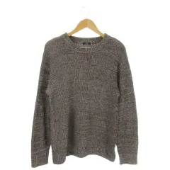 アイテムズ アーバンリサーチ ITEMS URBANRESEARCH ニット セーター M 紺 ネイビー 茶 ブラウン 長袖 クルーネック 杢調 /AO21 ■ECC001のサムネイル