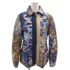 サルヴァトーレフェラガモ Salvatore Ferragamo ジャケット ブルゾン キルティング 中綿 総柄 ヴァラ ベージュ 青 /FF ■GY18のサムネイル