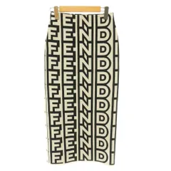 フェンディ FENDI Marc Jacobs タイトスカート イージー ミモレ ロング ロゴ 総柄 バイカラー 36 黒 ブラック 白 ホワイト /BBのサムネイル