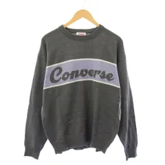 コンバース CONVERSE ニット セーター L グレー 長袖 ロゴ クルーネック /BB ■ECC001のサムネイル