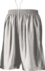 ウンドウ wundou バスケット バスケットパンツ ジュニア バスケ 練習用 部活動 クラブ サテン パンツ 小学校 中学校 ハーフパンツ バスケ部 トレーニング バスパン 子供 キッズ  P8500J 0100 シルバーのサムネイル