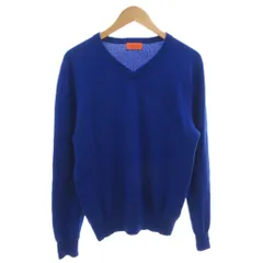 バランタイン BALLANTYNE ニット セーター 長袖 Vネック カシミヤ100 50 青 ブルー /FFのサムネイル