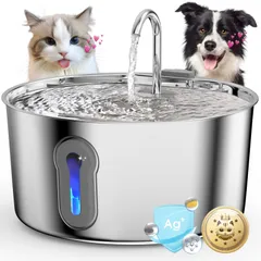 ★新品★【新登場｜4L大容量｜銀イオン6層フィルター綿】GERYTOR 猫 給水器 猫 水飲み器 犬 水飲み器 自動給水器 猫 ステンレス製 ペット 水飲み器 ペット給水器｜LEDライト付き USB給電式 静音 循環式浄水 節電設計｜猫 犬  242e217fのサムネイル