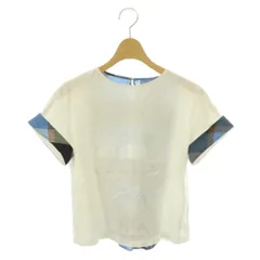 ブルーレーベルクレストブリッジ BLUE LABEL CRESTBRIDGE コンパクトピマスムースバ Tシャツ カットソー 38 白 青 55P15-535-02 /MI ■OSのサムネイル