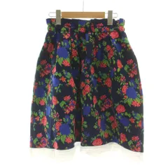 エムエスジーエム MSGM スカート S 紺 ネイビー ピンク 青 ブルー 花柄 ひざ丈 裾ライン /DUのサムネイル