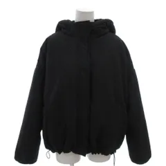 ビームスハート BEAMS HEART パテッドジャケット 中綿入り 黒 ブラック フード付き 比翼仕立て 長袖 裾ドローコード /MX ■ECF003のサムネイル