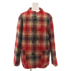 ジュンコシマダパート２ JUNKO SHIMADA part2 ノーカラージャケット ツイード チェック柄 13 赤 レッド 紺 ネイビー /YJ ■YHS14のサムネイル