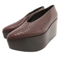 ステラマッカートニー STELLA McCARTNEY パンプス 厚底シューズ エコレザー パイソン型押し 37 茶 ブラウン /JS ■GY62のサムネイル