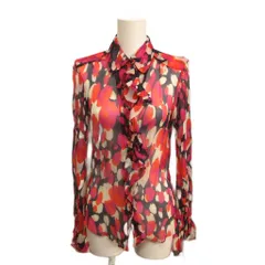 ダイアンフォンファステンバーグ DIANE von FURSTENBERG 総柄シアーフリルブラウス シャツ シルク 2 マルチカラーのサムネイル