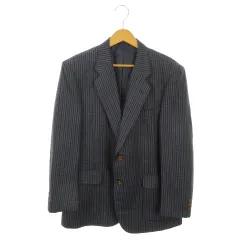 ハーディエイミス HARDY AMIES テーラードジャケット 上着 ウール 紺 ネイビー 背抜き チェック /MN7 ■GY99のサムネイル
