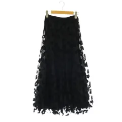 トラノイ TRANOI leopard tulle skirt フレアスカート ロング フロッキー 1 ブラック /DF ■OSのサムネイル