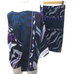 エミリオプッチ EMILIO PUCCI タグ付き 23年 カクテルドレス ブラウス アンサンブル ノースリーブ アシンメトリー イージー マルチカラー L ■AO1のサムネイル