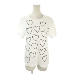 リビアナコンティ Liviana Conti Tシャツ 白 ホワイト 刺繍 ハート柄 ラウンドネック 半袖 /AO13 ■GY57のサムネイル