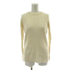サクラ SAKULA SUPER FINE MERINO RIB TOP ニット セーター ウール 38 白 オフホワイト リブ編み クルーネック 長袖 /AG ■OSのサムネイル