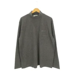 クロコダイル CROCODILE カットソー Tシャツ LL ダークグレー モックネック 長袖 胸ポケット /AH11 ■ECB005のサムネイル