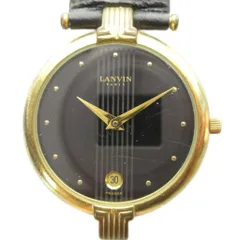 ランバン LANVIN 519445 腕時計 ウォッチ クォーツ レザーベルト 黒文字盤 ゴールド色 ■GY11 /MQのサムネイル