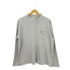 クロコダイル CROCODILE カットソー Tシャツ LL グレー 長袖 モックネック 胸ポケット /AH8 ■ECB005のサムネイル