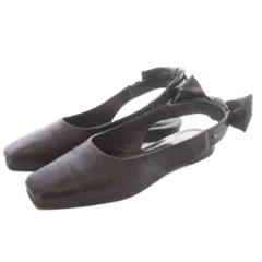 アメリヴィンテージ Ameri VINTAGE BACK RIBON FLAT SHOES サンダル スクエアトゥ レザー ストラップ L 茶のサムネイル