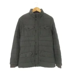 アルマーニ ジーンズ ARMANI JEANS 中綿ジャケット ダブルジップ スタンドカラー ロゴボタン S チャコール グレー /CK1 ■GY40のサムネイル
