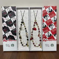 Starbucks × プラダを着た悪魔2 THE DEVIL WEARS PRADA 2 スターバックス 中国限定 ビーズスマホストラップ バッグチャーム ブラック／レッド 2色のサムネイル