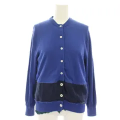 サカイラック sacai luck ニットカーディガン クルーネック 長袖 レース 2 青 ブルー 紺 ネイビー 緑 グリーン 14SSLU731 /YTのサムネイル