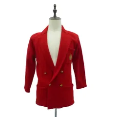 ラルフローレン RALPH LAUREN ニットカーディガン オープンカラー ミドル丈 ダブルボタン M レッド 赤 /HO21 ■GY61のサムネイル