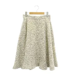 アベニールエトワール Aveniretoile 23AW オリジナルツイードフレアスカート ロング ミモレ丈 総柄 38 アイボリー 黒 ブラック /ES ■OSのサムネイル