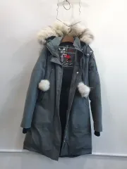 MOOSE KNUCKLES ムースナックルズ レディース ダウンジャケット ロング丈 グレー ファー マウンテンパーカー Sのサムネイル
