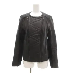 コントワーデコトニエ COMPTOIR DES COTONNIERS レザージャケット 羊革 9 黒 ブラック ノーカラー /UO ■GY61のサムネイル
