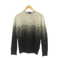 ジョセフオム JOSEPH HOMME ニット セーター 46 黒 白 長袖 クルーネック スプラッター柄 /JPのサムネイル