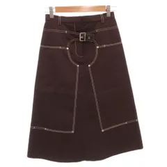 ステラマッカートニー STELLA McCARTNEY タイトスカート ベルトデザイン Aライン 34 茶 ブラウン /FF ■GY62のサムネイル