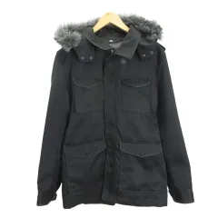 コムサイズム COMME CA ISM ストライプ ジャケット ファー ライナー付き XL ブラック  ■GY12のサムネイル
