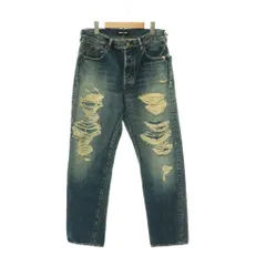 ウィンダンシー WIND AND SEA L.Straight 5pocket デニムパンツ×MINEDENIM ジーンズ ダメージ加工 ボタンフライ 7 インディゴ /CX ■OS ■SHのサムネイル