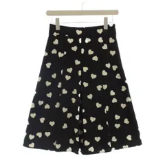 ケイトスペード KATE SPADE スカート 0 黒 ブラック ハート柄 ロング丈 /LPのサムネイル