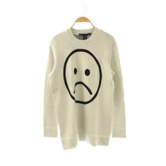 マークバイマークジェイコブス MARC by MARC JACOBS ニット セーター チュニック丈 長袖 スマイル M ライトグレー ブラック /ES ■GY06のサムネイル