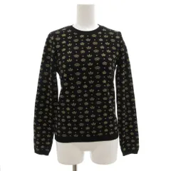 レッド ヴァレンティノ RED VALENTINO ニット セーター 長袖 プルオーバー 王冠柄 総柄 ラメ S 黒 ブラック ゴールドカラー /GVのサムネイル