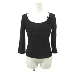 シビラ SYBILLA Tシャツ M 黒 ブラック 長袖 スクエアネック 胸元装飾 /KT ■GY99のサムネイル