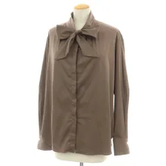 【新品アウトレット】バグッタ Bagutta ストレッチ コットンナイロン ボウタイシャツ カジュアルシャツ ブラウン【サイズM】【レディース】のサムネイル