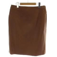 アルベルタ フェレッティ ALBERTA FERRETTI レザースカート I42 茶 ひざ丈 台形 /GGのサムネイル
