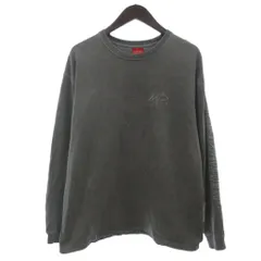 マンハッタンポーテージ Manhattan Portage クルーネック ロングスリーブ Tシャツ 長袖 ロゴ刺繍 グレー Mのサムネイル